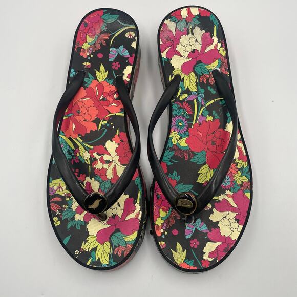Sakroots Forte Floral Platform Flip Flops Thongs Sandals Shoes 8 9 1" - Picture 1 of 9